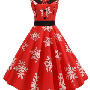 Robe rétro rouge années 70