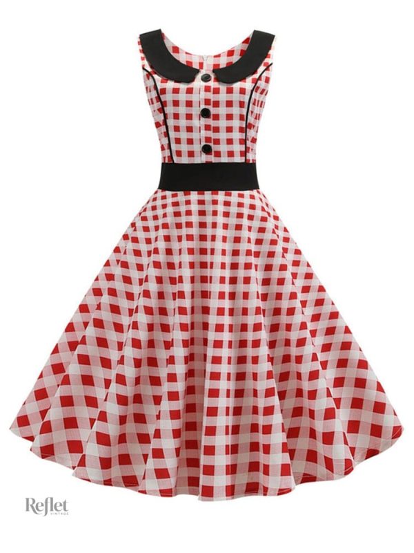 Robe rouge à manches longues 70s