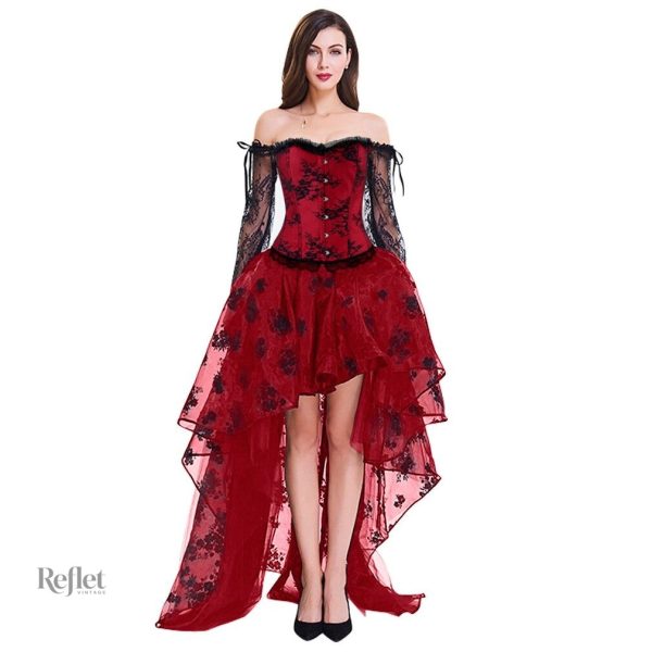 Robe années 30 en rouge, silhouette rétro et intemporelle
