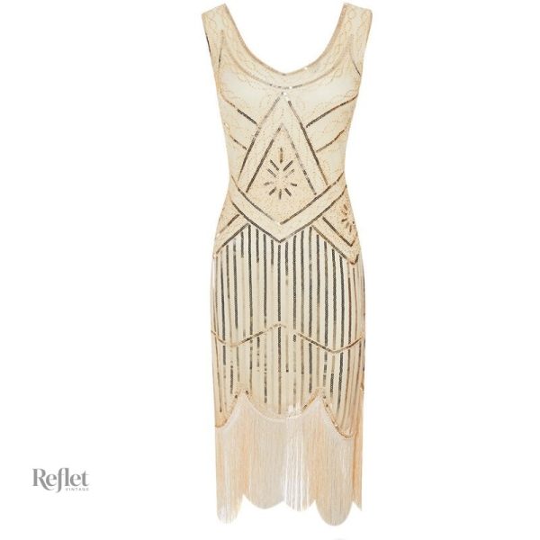 Élégance intemporelle : robe années 20 blanche