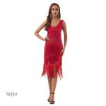 Robe blanche à franges années 20 chic
