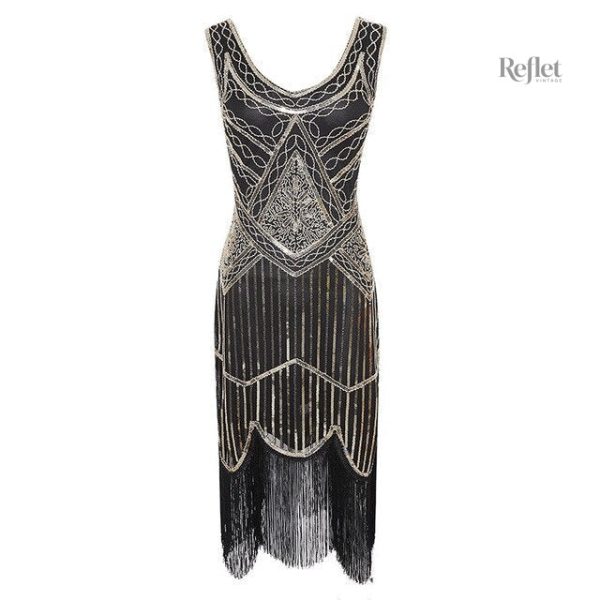 Design classique années 20, robe blanche