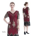 Robe soirée femme inspirée des années 30, look raffiné