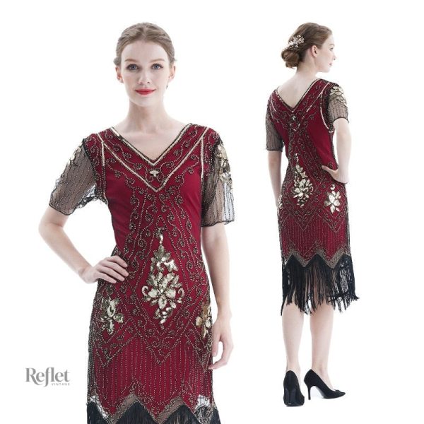 Robe soirée femme inspirée des années 30, look raffiné