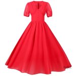 Robe soirée à la mode année 60 colorée