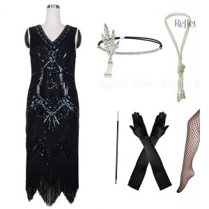 Style rétro années 20, robe de soirée chic