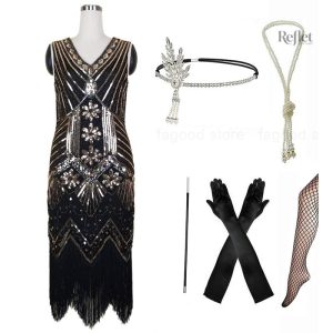 Robe soirée à franges, inspiration années 20