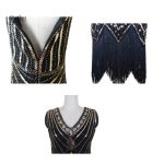 Robe soirée avec perles, ambiance années 20