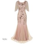 Style années 30, robe soirée féminine et raffinée