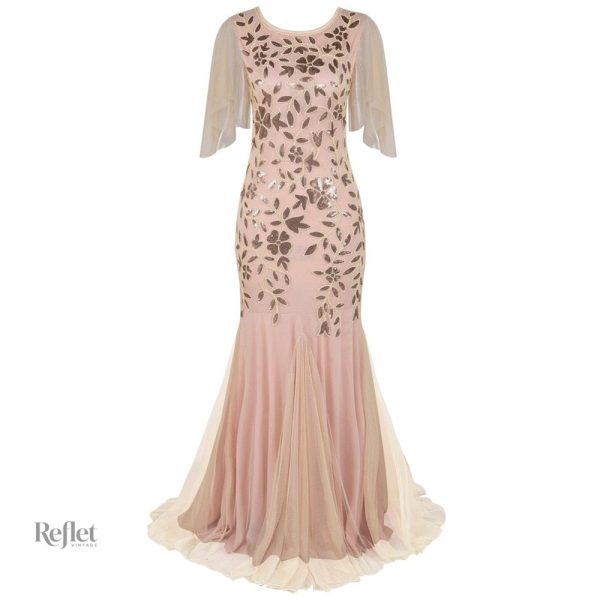 Style années 30, robe soirée féminine et raffinée