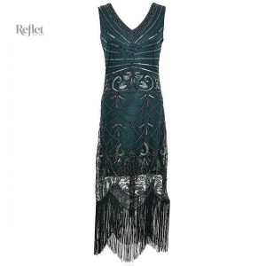 Robe longue style années 20, élégante et vintage