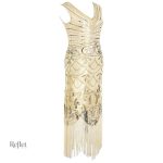 Style rétro, robe longue inspirée des années 20