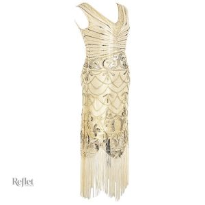Style rétro, robe longue inspirée des années 20