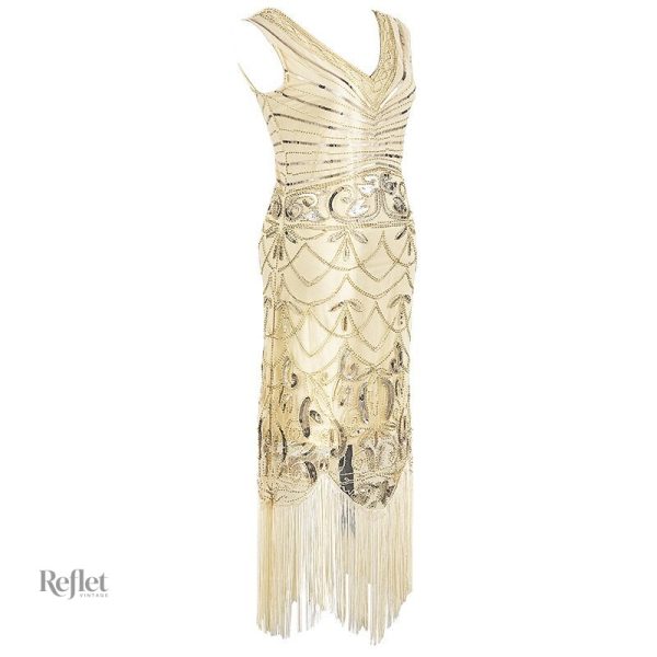Style rétro, robe longue inspirée des années 20