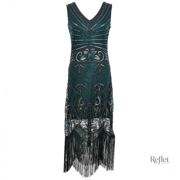 Look glamour, robe longue années 20 pour femme