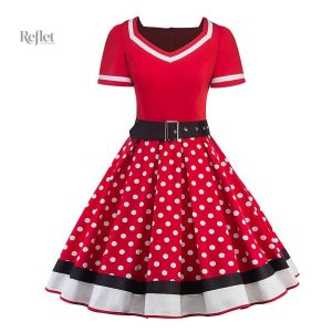 Robe rétro années 50 avec jupe évasée