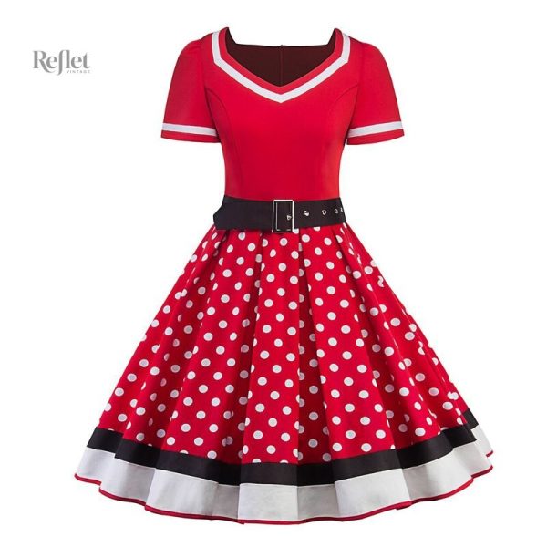 Robe rétro années 50 avec jupe évasée