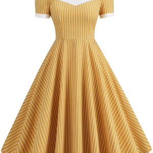 Robe 60s colorée avec motifs floraux classiques