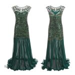 Robe année 20 avec franges et embellissements raffinés