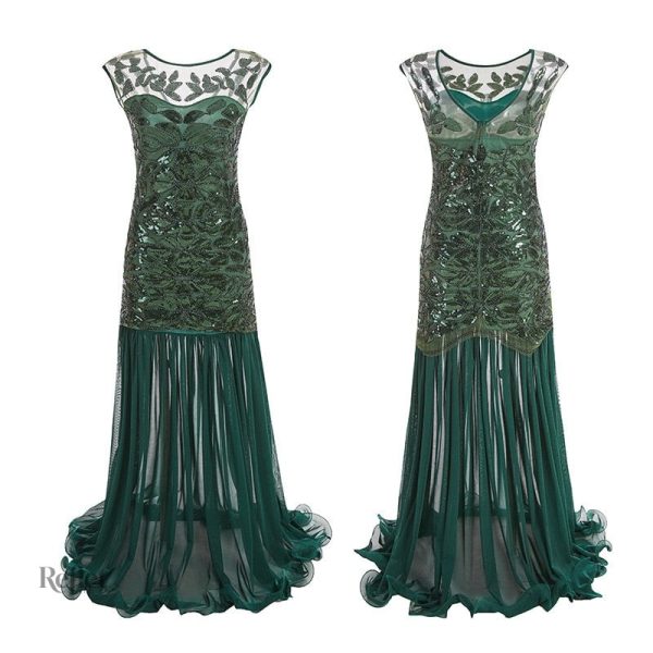 Robe année 20 avec franges et embellissements raffinés