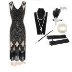 Robe années 30 chic avec motifs vintage