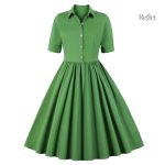 Robe années 50 col v avec plis