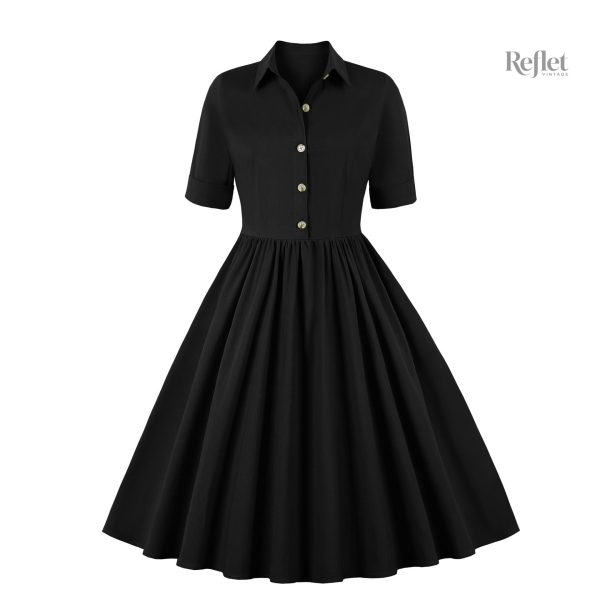 Robe col v classique avec détails plissés