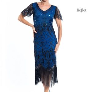 Robe élégante inspirée des années 20, à la mode vintage