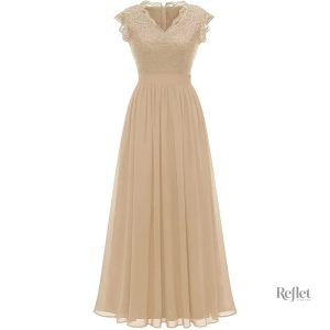 Robe femme avec jupe ample et détails délicats