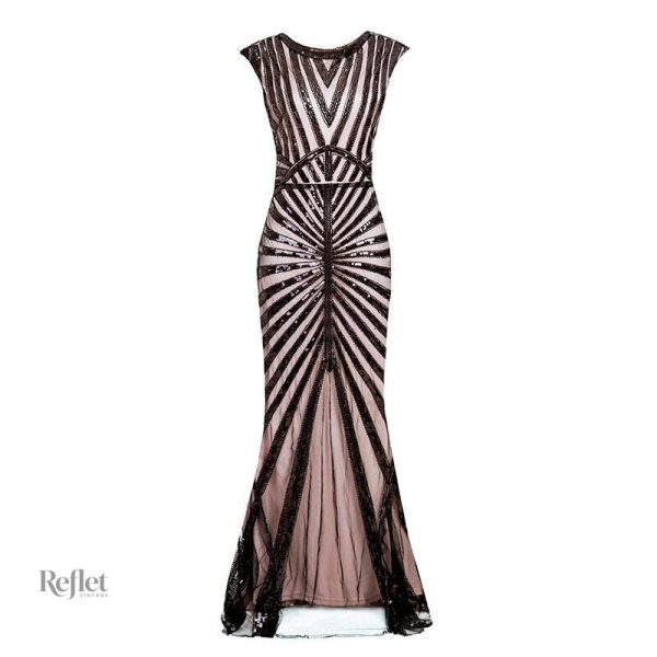 Robe années 30 en tissu léger et fluide