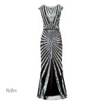Robe années 30 à volants et taille cintrée