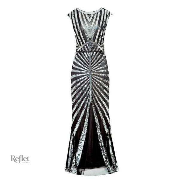 Robe années 30 à volants et taille cintrée