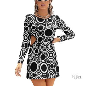 Robe vintage années 70 avec motifs colorés
