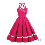 Robe pin-up unie années 60, style rétro chic