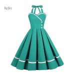 Robe années 60, look pin-up, couleurs unies