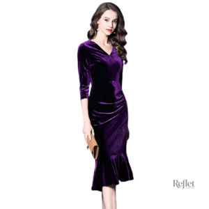 Robe années 20 avec texture veloutée et style vintage