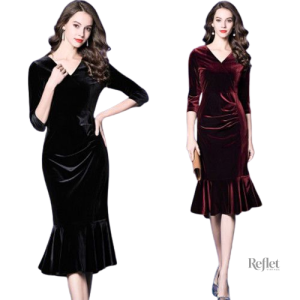 Design rétro avec robe velours années 20 pour soirées
