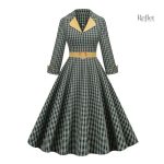 Robe verte style années 50 avec jupe évasée