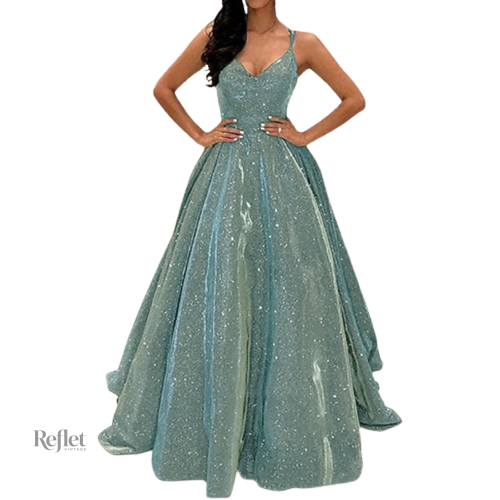 robe-verte-de-princesse-dautrefois-1 Robe de princesse verte d'autrefois chic et élégante