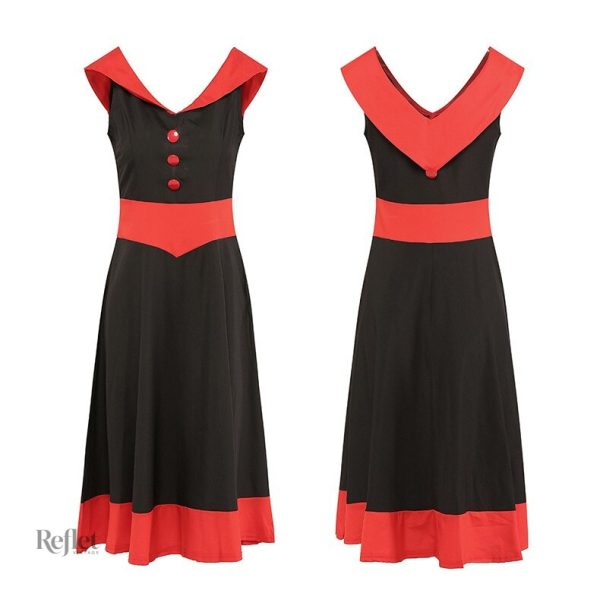 Robe avec décolleté bateau années 50