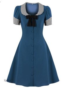 Robe rétro années 50 avec motif classique