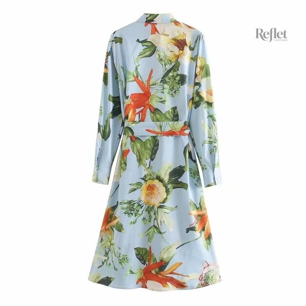 Robe rétro années 70 à manches longues