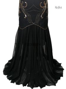 Robe années 30 avec motifs vintage et taille ample