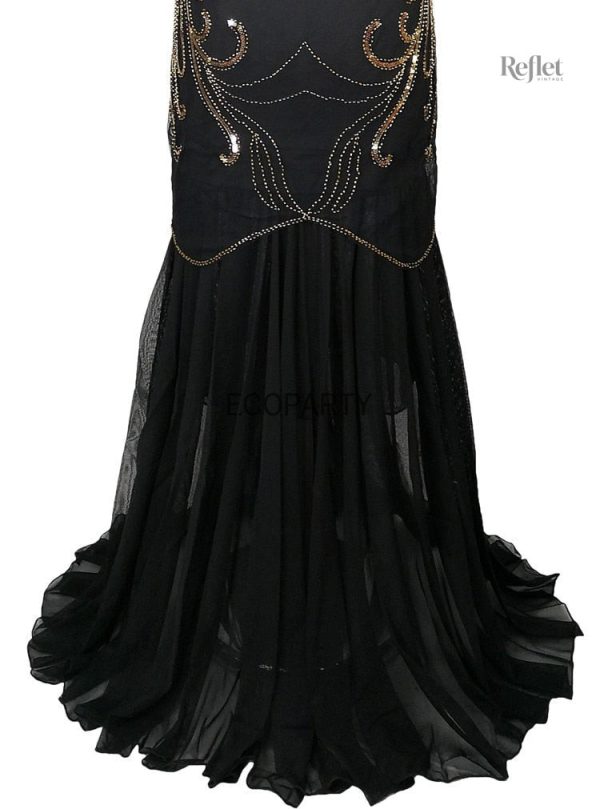 Robe années 30 avec motifs vintage et taille ample