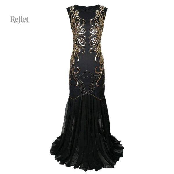 Robe à manches longues, style années 30 pour grandes tailles