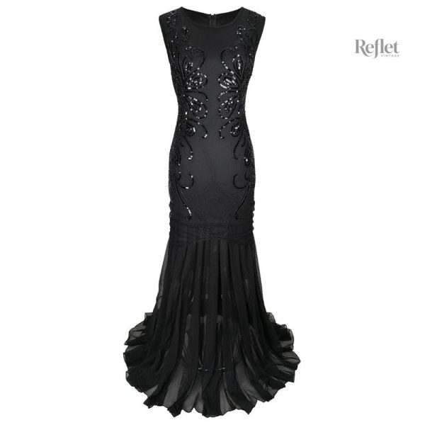 Robe élégante grande taille années 30 avec ceinture