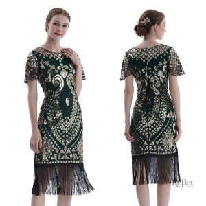Robe rétro chic des années 30, style vintage