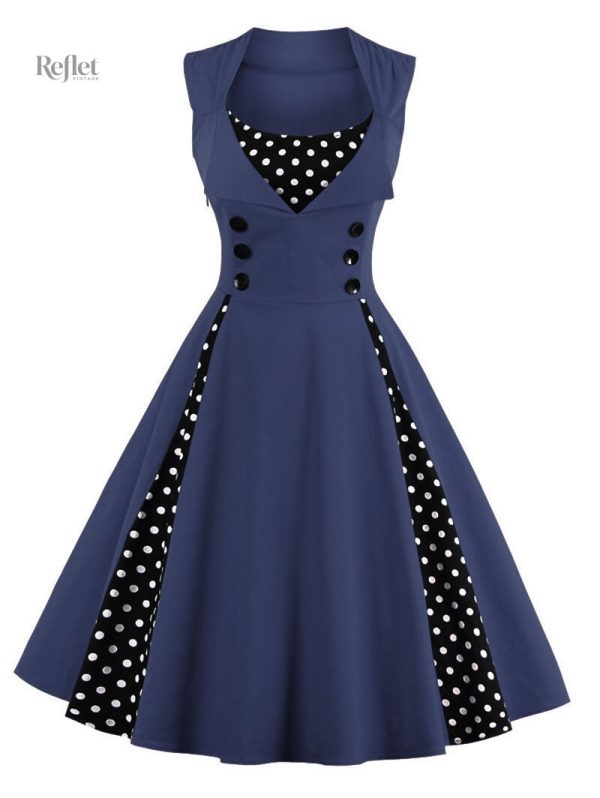Robe année 60 à coupe classique et élégante