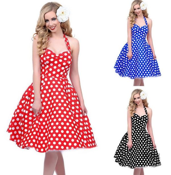 robes-a-pois-annee-50-1 Robe à pois vintage année 50, élégance rétro