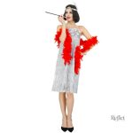 Robe rétro avec perles et franges années 20